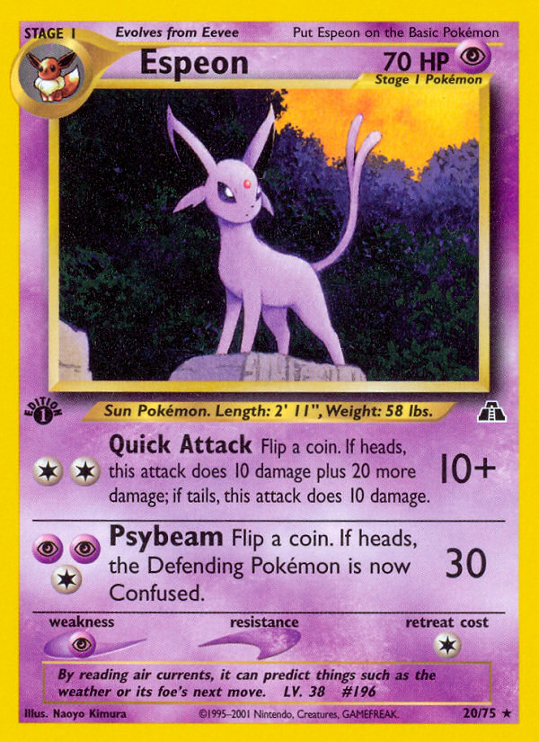 Espeon (20/75) [Neo Discovery 1st Edition] | Pegasus Games WI