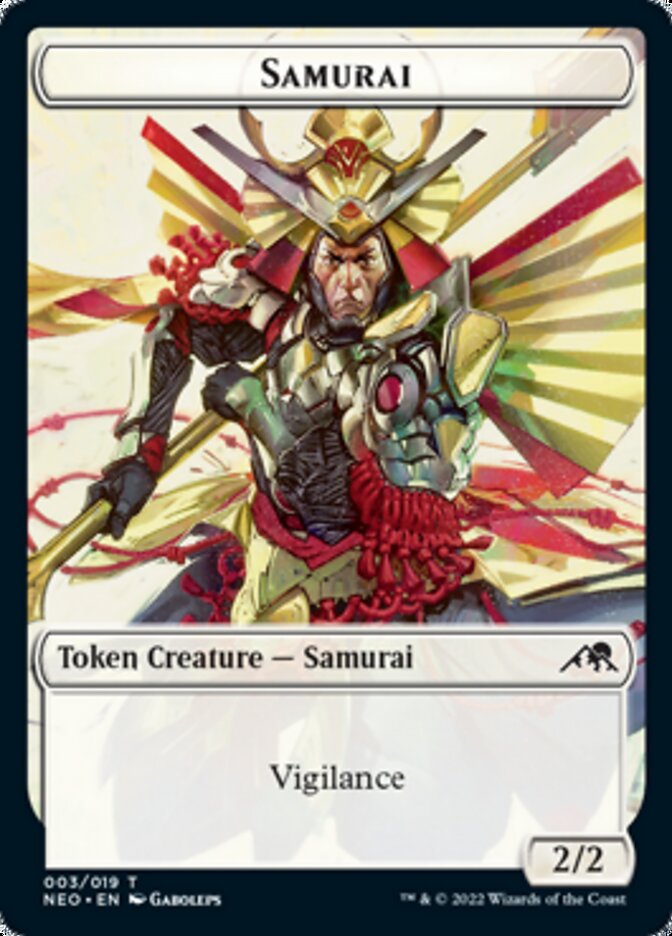 Samurai // Spirit (009) Double-Sided Token [Kamigawa: Neon Dynasty Tokens] | Pegasus Games WI