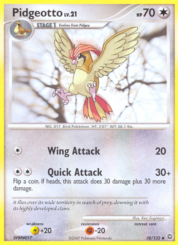 Pidgeotto (58/132) [Diamond & Pearl: Secret Wonders] | Pegasus Games WI