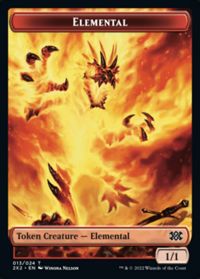 Elemental // Phyrexian Golem Double-Sided Token [Double Masters 2022 Tokens] | Pegasus Games WI