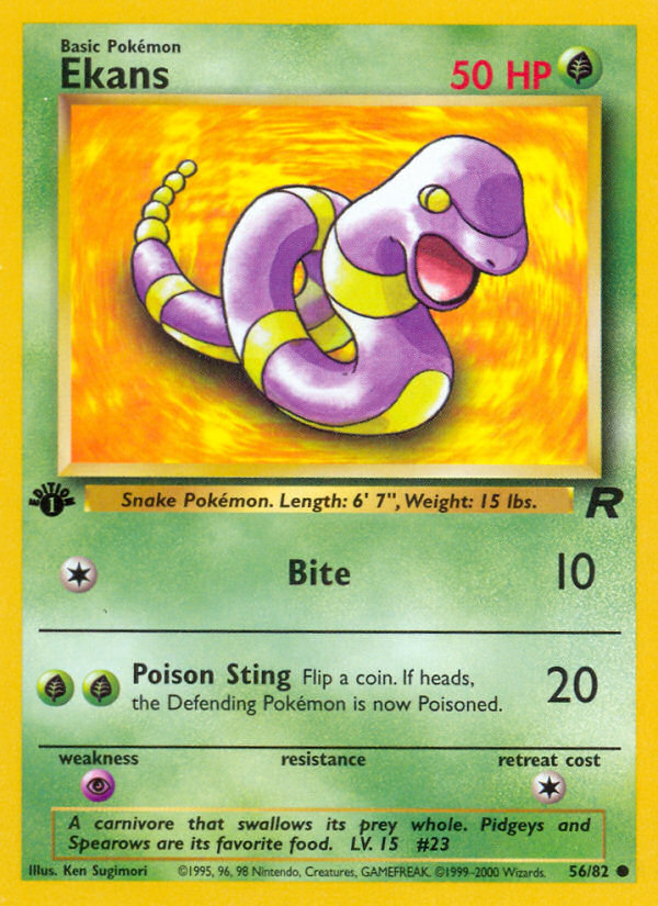 Ekans (56/82) [Team Rocket 1st Edition] | Pegasus Games WI