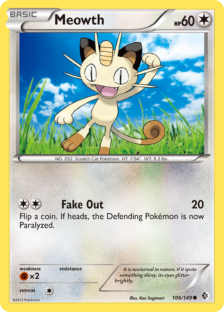 Meowth (106/149) [Black & White: Boundaries Crossed] | Pegasus Games WI