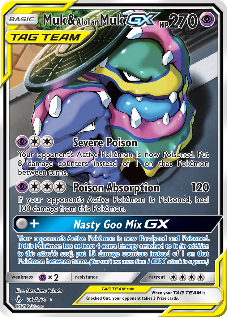 Muk & Alolan Muk GX (197/214) [Sun & Moon: Unbroken Bonds] | Pegasus Games WI