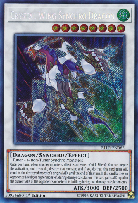 Crystal Wing Synchro Dragon [BLLR-EN062] Secret Rare | Pegasus Games WI