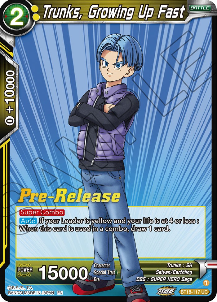 Trunks, Growing Up Fast (BT18-117) [Dawn of the Z-Legends Prerelease Promos] | Pegasus Games WI
