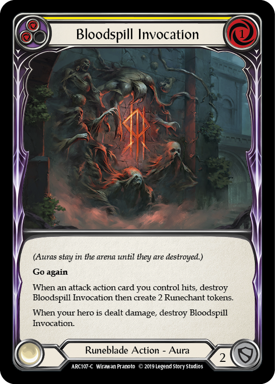 Bloodspill Invocation (Yellow) [ARC107-C] 1st Edition Rainbow Foil | Pegasus Games WI