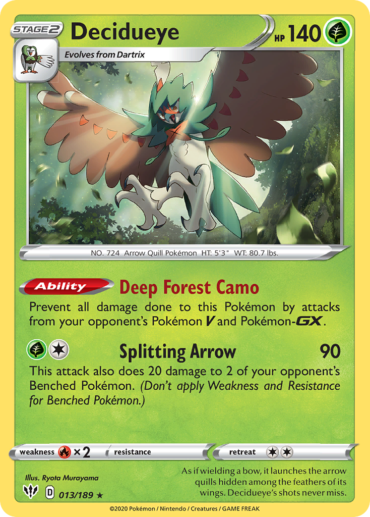 Decidueye (013/189) [Sword & Shield: Darkness Ablaze] | Pegasus Games WI