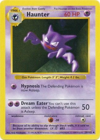 Haunter (29/102) [Base Set Shadowless Unlimited] | Pegasus Games WI