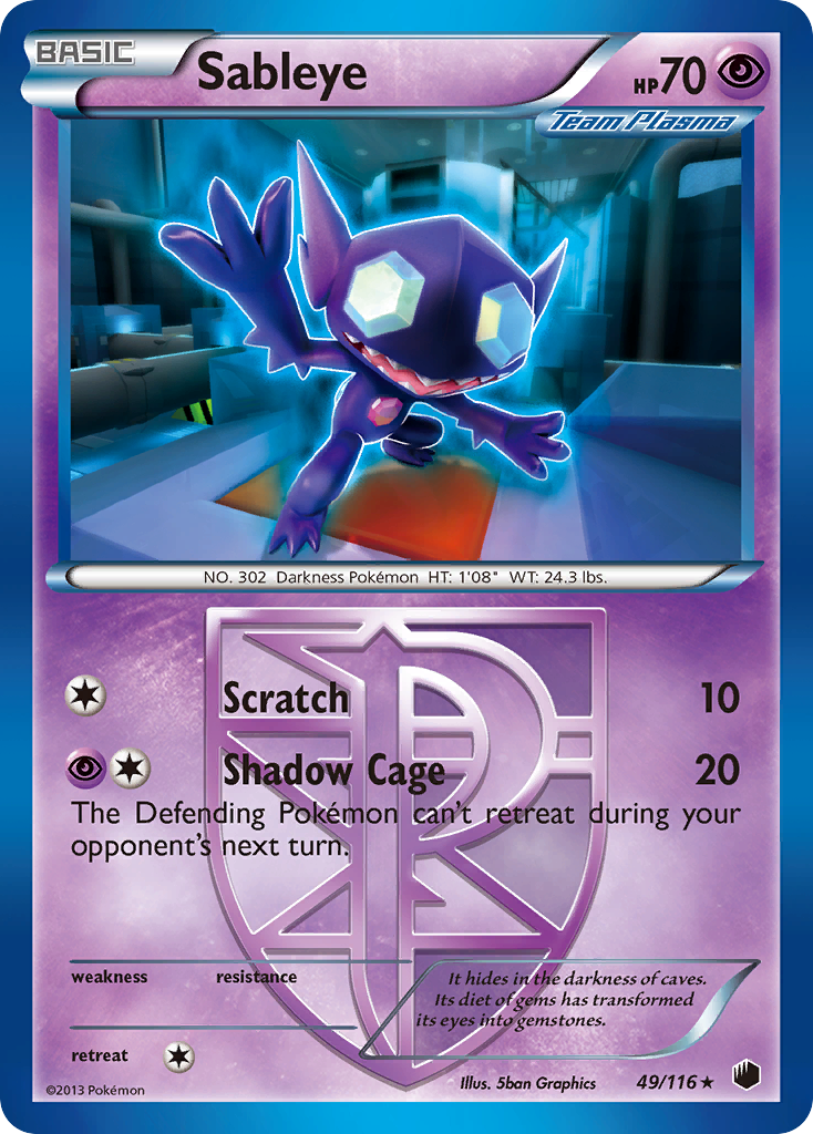 Sableye (49/116) [Black & White: Plasma Freeze] | Pegasus Games WI