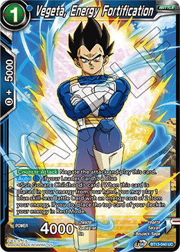 Vegeta, Energy Fortification (Uncommon) [BT13-040] | Pegasus Games WI