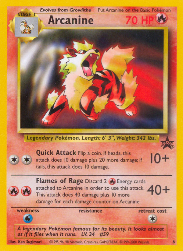 Arcanine (6) [Wizards of the Coast: Black Star Promos] | Pegasus Games WI