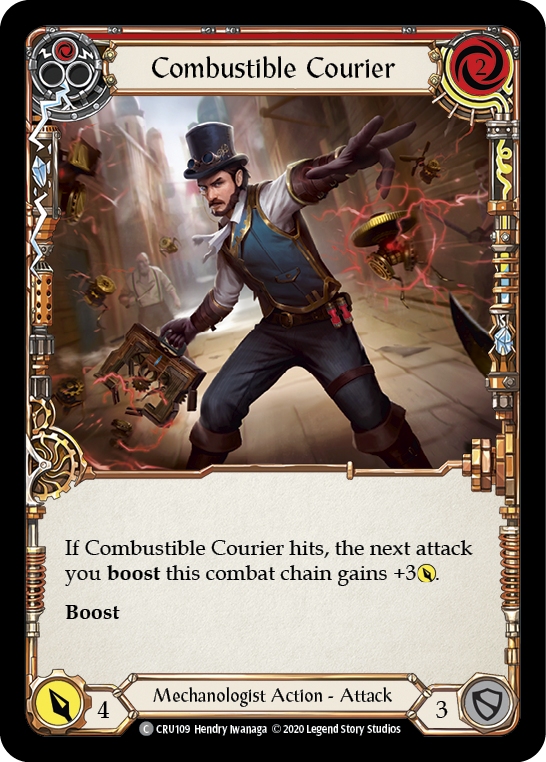 Combustible Courier (Red) [CRU109] 1st Edition Rainbow Foil | Pegasus Games WI