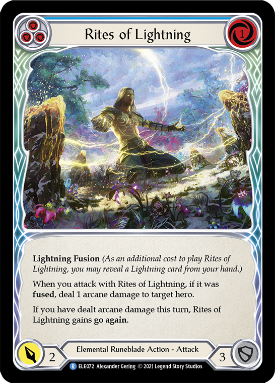 Rites of Lightning (Blue) [ELE072] (Tales of Aria)  1st Edition Rainbow Foil | Pegasus Games WI