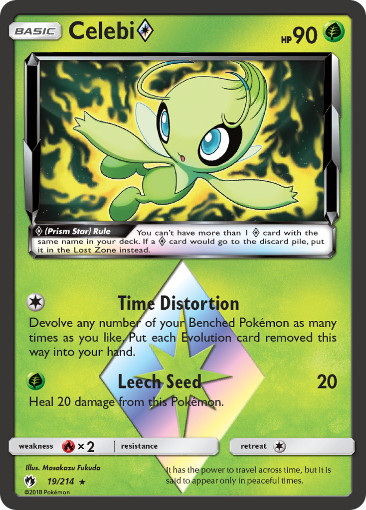 Celebi (19/214) (Prism Star) [Sun & Moon: Lost Thunder] | Pegasus Games WI