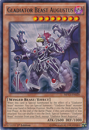 Gladiator Beast Augustus [MP15-EN020] Rare | Pegasus Games WI