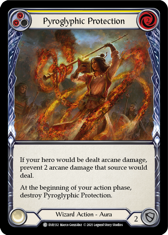 Pyroglyphic Protection (Yellow) [EVR132] (Everfest)  1st Edition Rainbow Foil | Pegasus Games WI