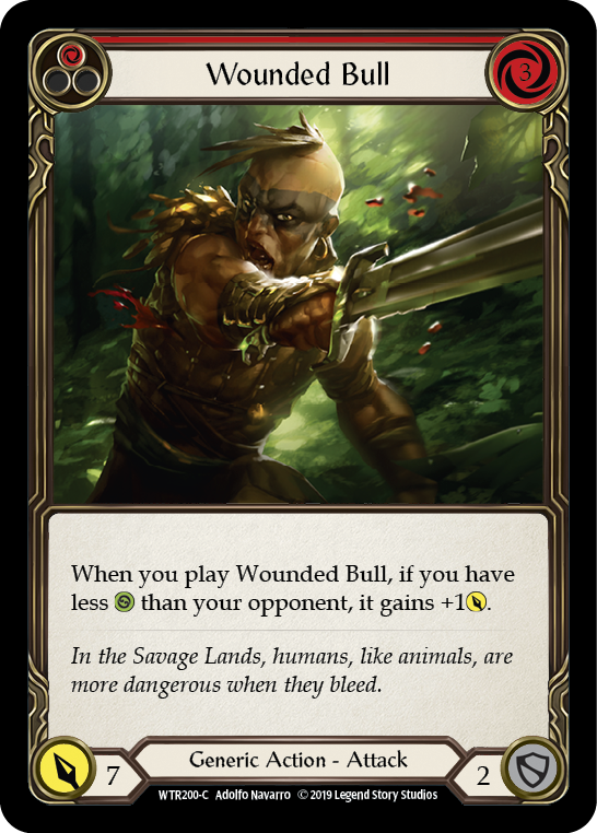 Wounded Bull (Red) [WTR200-C] Alpha Print Rainbow Foil | Pegasus Games WI