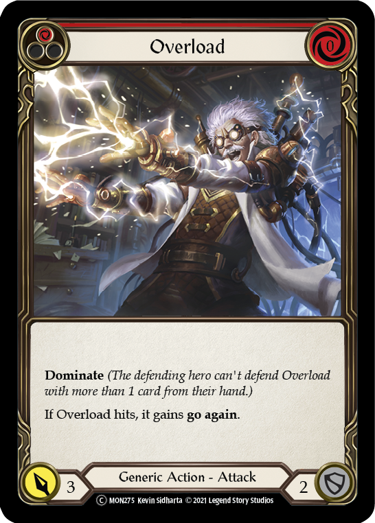 Overload (Red) (Rainbow Foil) [U-MON275-RF] Unlimited Rainbow Foil | Pegasus Games WI