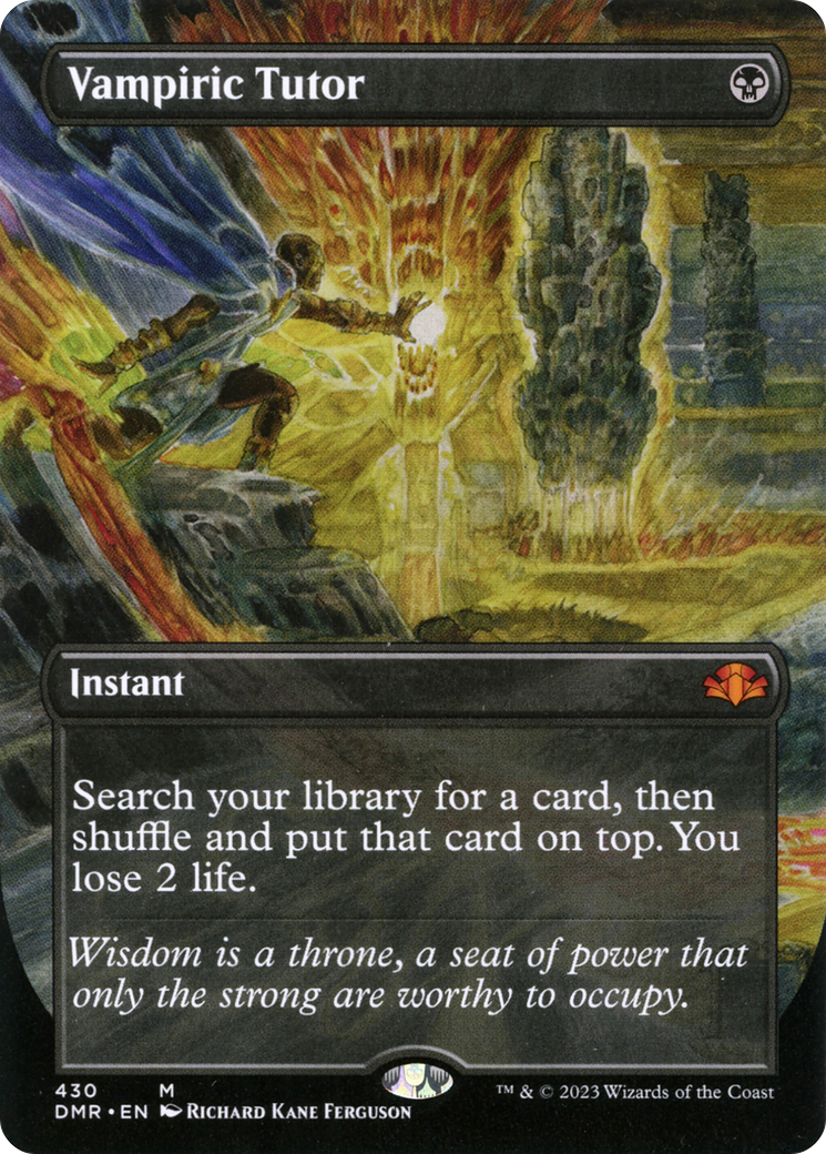 Vampiric Tutor (Borderless Alternate Art) [Dominaria Remastered] | Pegasus Games WI