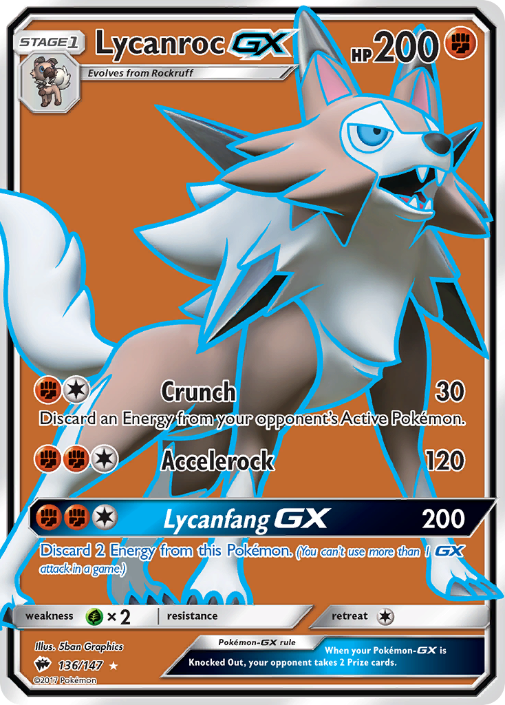 Lycanroc GX (136/147) [Sun & Moon: Burning Shadows] | Pegasus Games WI