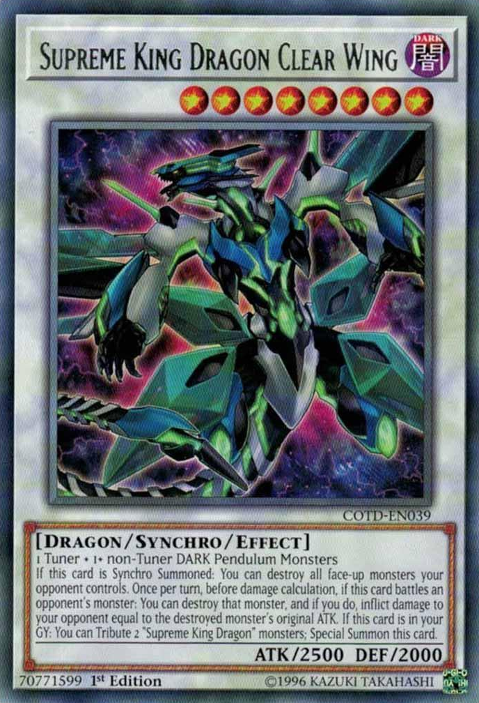 Supreme King Dragon Clear Wing [COTD-EN039] Rare | Pegasus Games WI