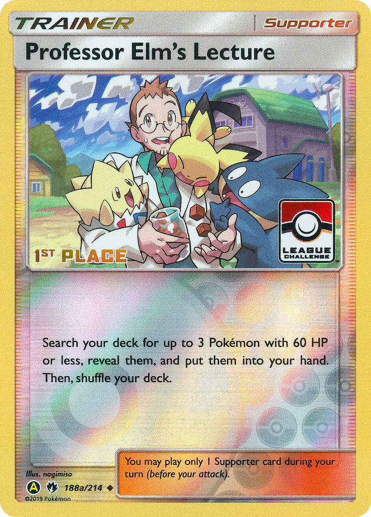 Professor Elm's Lecture (188a/214) (League Promo 1st Place) [Sun & Moon: Lost Thunder] | Pegasus Games WI