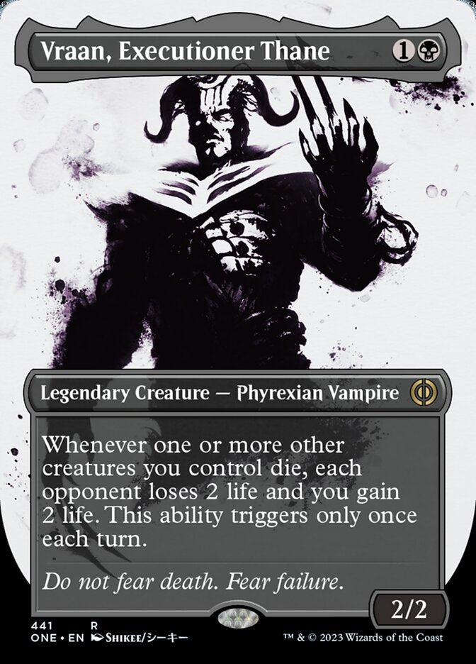 Vraan, Executioner Thane (Borderless Ichor Step-and-Compleat Foil) [Phyrexia: All Will Be One] | Pegasus Games WI