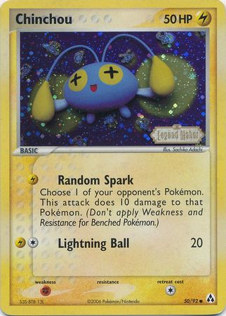 Chinchou (50/92) (Stamped) [EX: Legend Maker] | Pegasus Games WI