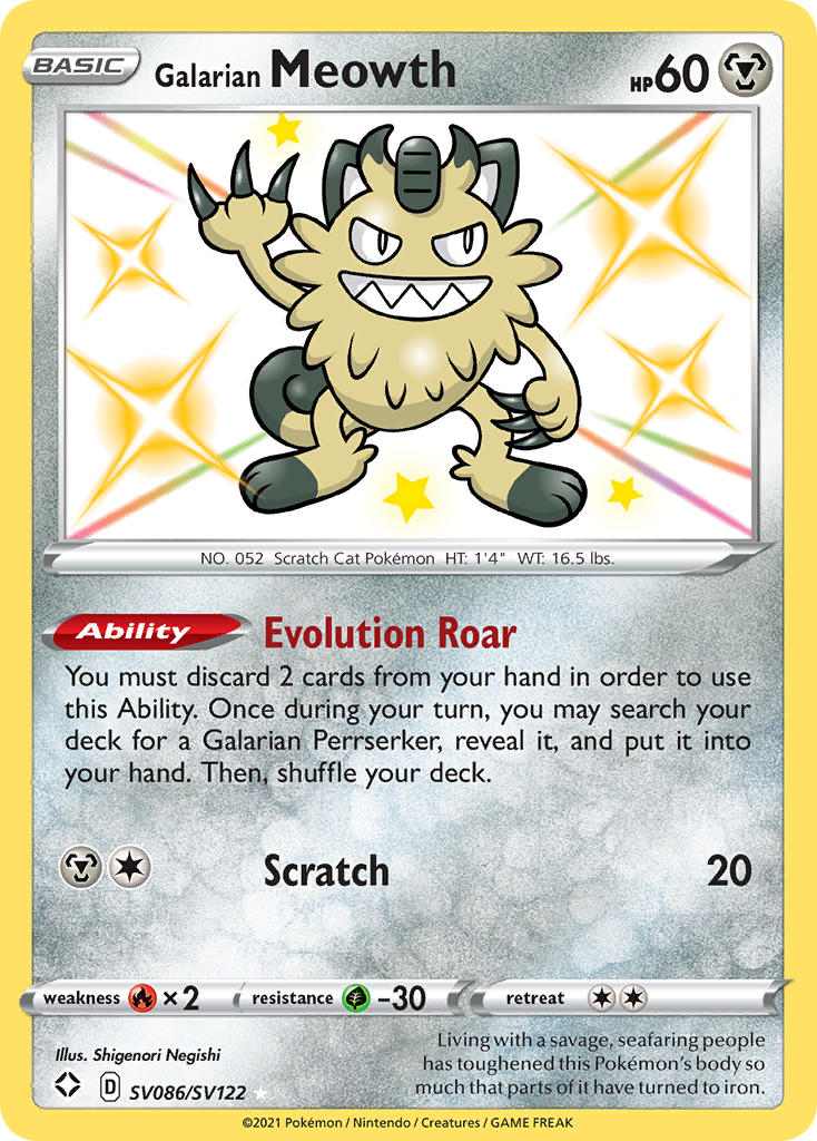 Galarian Meowth (SV086/SV122) [Sword & Shield: Shining Fates] | Pegasus Games WI