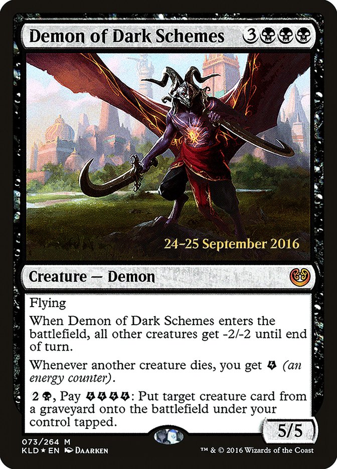 Demon of Dark Schemes [Kaladesh Prerelease Promos] | Pegasus Games WI