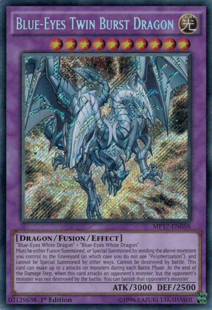 Blue-Eyes Twin Burst Dragon [MP17-EN056] Secret Rare | Pegasus Games WI