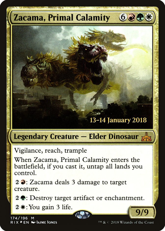 Zacama, Primal Calamity [Rivals of Ixalan Prerelease Promos] | Pegasus Games WI