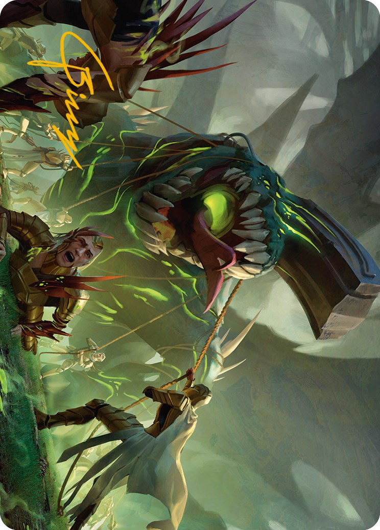 Noxious Assault Art Card (Gold-Stamped Signature) [Phyrexia: All Will Be One Art Series] | Pegasus Games WI