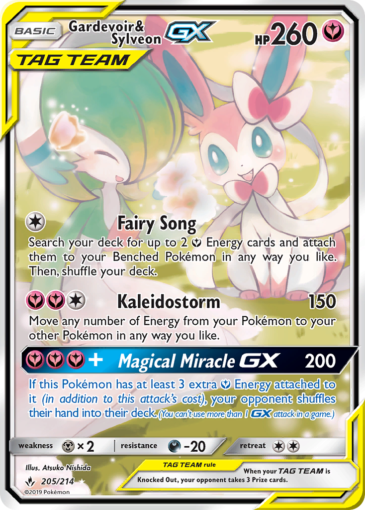 Gardevoir & Sylveon GX (205/214) [Sun & Moon: Unbroken Bonds] | Pegasus Games WI