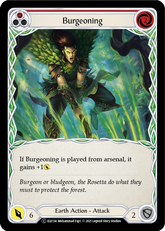 Burgeoning (Red) [U-ELE134] Unlimited Rainbow Foil | Pegasus Games WI