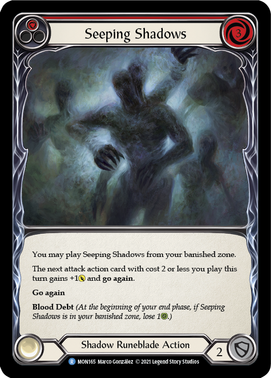 Seeping Shadows (Red) (Rainbow Foil) [MON165-RF] 1st Edition Rainbow Foil | Pegasus Games WI
