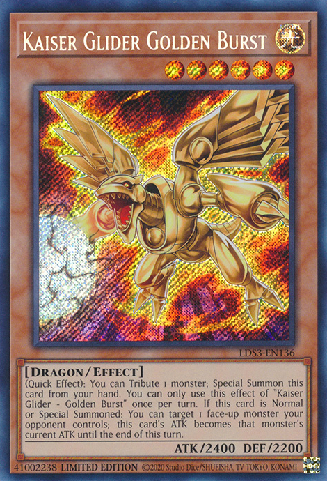 Kaiser Glider Golden Burst [LDS3-EN136] Secret Rare | Pegasus Games WI