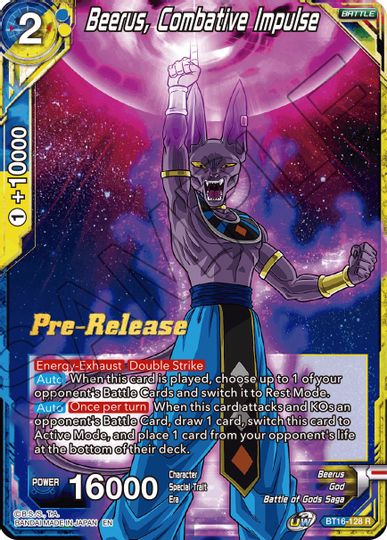 Beerus, Combative Impulse (BT16-128) [Realm of the Gods Prerelease Promos] | Pegasus Games WI