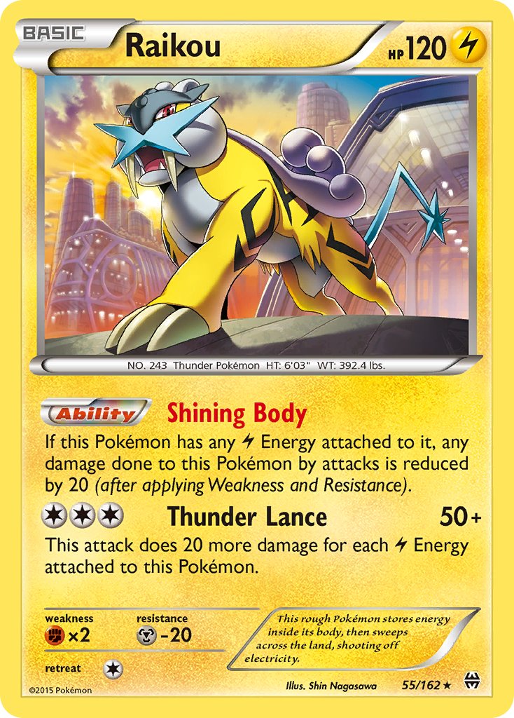 Raikou (55/162) (Cosmos Holo) (Blister Exclusive) [XY: BREAKthrough] | Pegasus Games WI