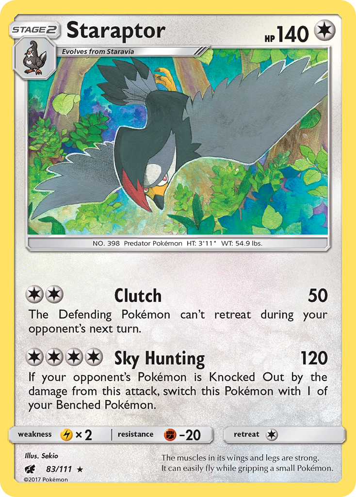 Staraptor (83/111) [Sun & Moon: Crimson Invasion] | Pegasus Games WI