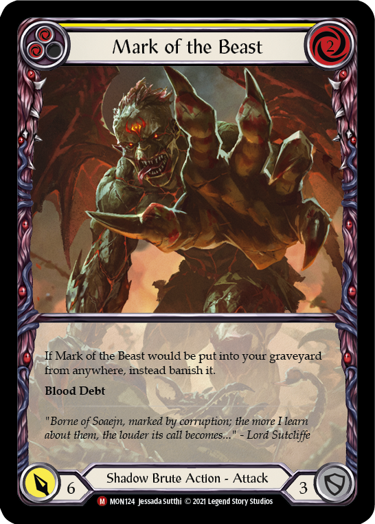 Mark of the Beast (Extended Art Rainbow Foil) [MON124-EA] 1st Edition Rainbow Foil | Pegasus Games WI