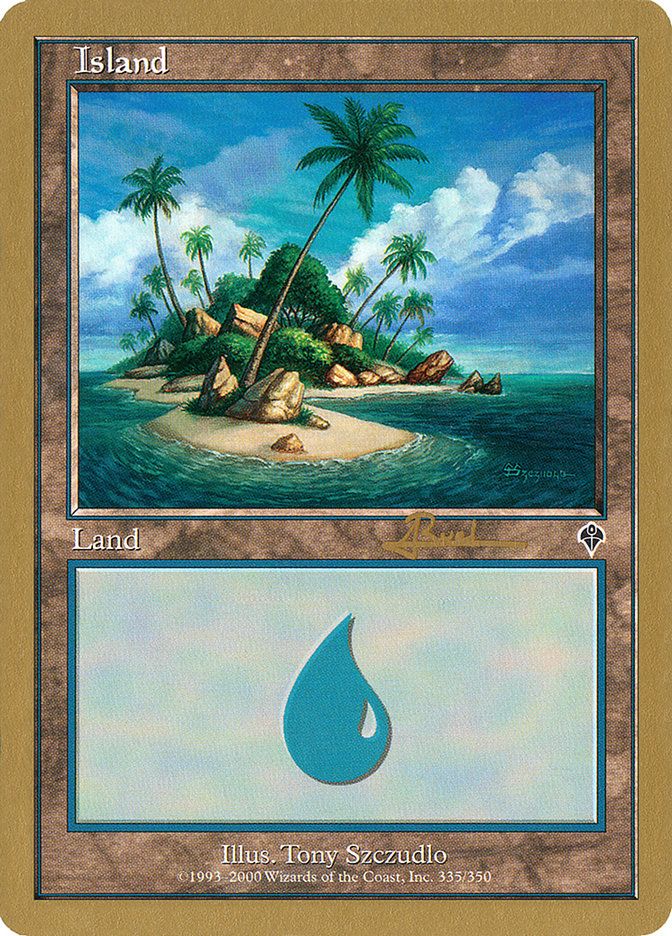 Island (ar335a) (Antoine Ruel) [World Championship Decks 2001] | Pegasus Games WI