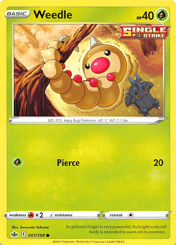 Weedle (001/198) [Sword & Shield: Chilling Reign] | Pegasus Games WI