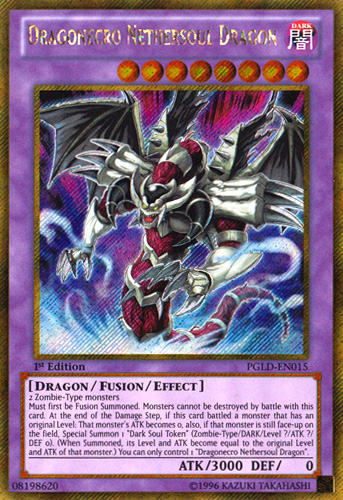 Dragonecro Nethersoul Dragon [PGLD-EN015] Gold Secret Rare | Pegasus Games WI