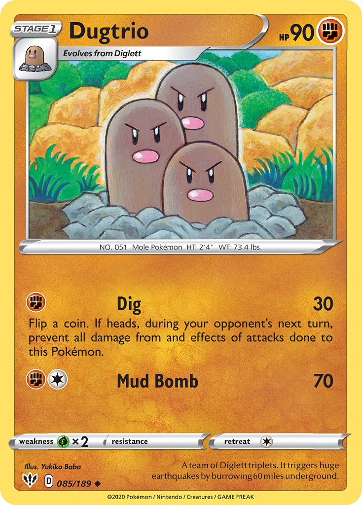 Dugtrio (085/189) [Sword & Shield: Darkness Ablaze] | Pegasus Games WI