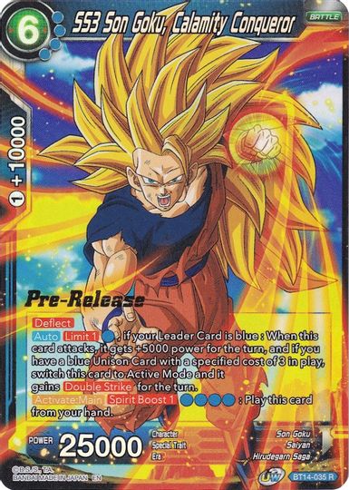 SS3 Son Goku, Calamity Conqueror (BT14-035) [Cross Spirits Prerelease Promos] | Pegasus Games WI