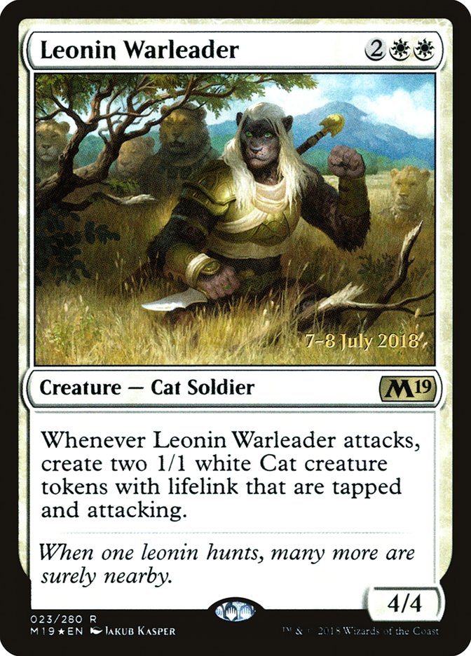 Leonin Warleader [Core Set 2019 Prerelease Promos] | Pegasus Games WI