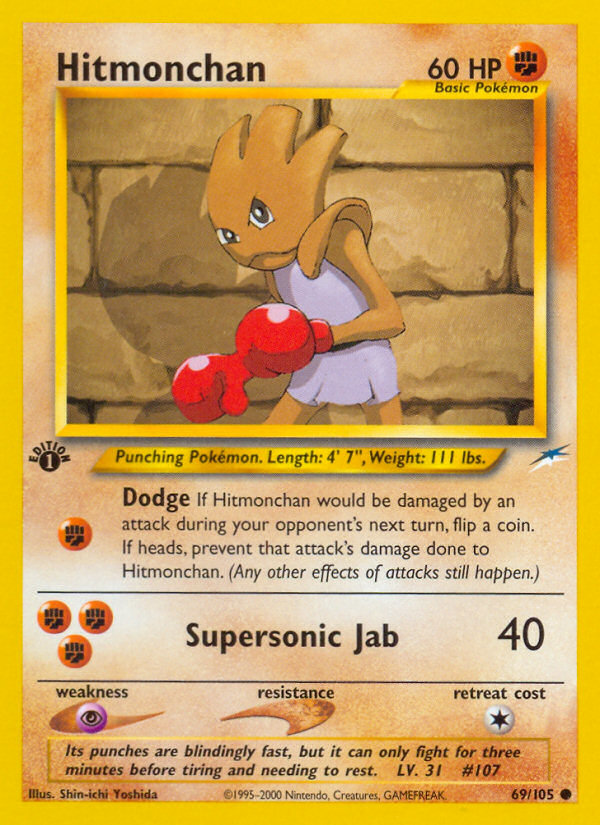 Hitmonchan (69/105) [Neo Destiny 1st Edition] | Pegasus Games WI