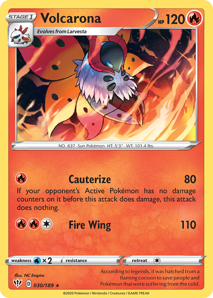 Volcarona (030/189) [Sword & Shield: Darkness Ablaze] | Pegasus Games WI