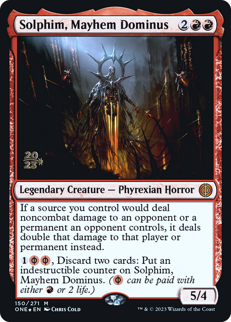 Solphim, Mayhem Dominus [Phyrexia: All Will Be One Prerelease Promos] | Pegasus Games WI